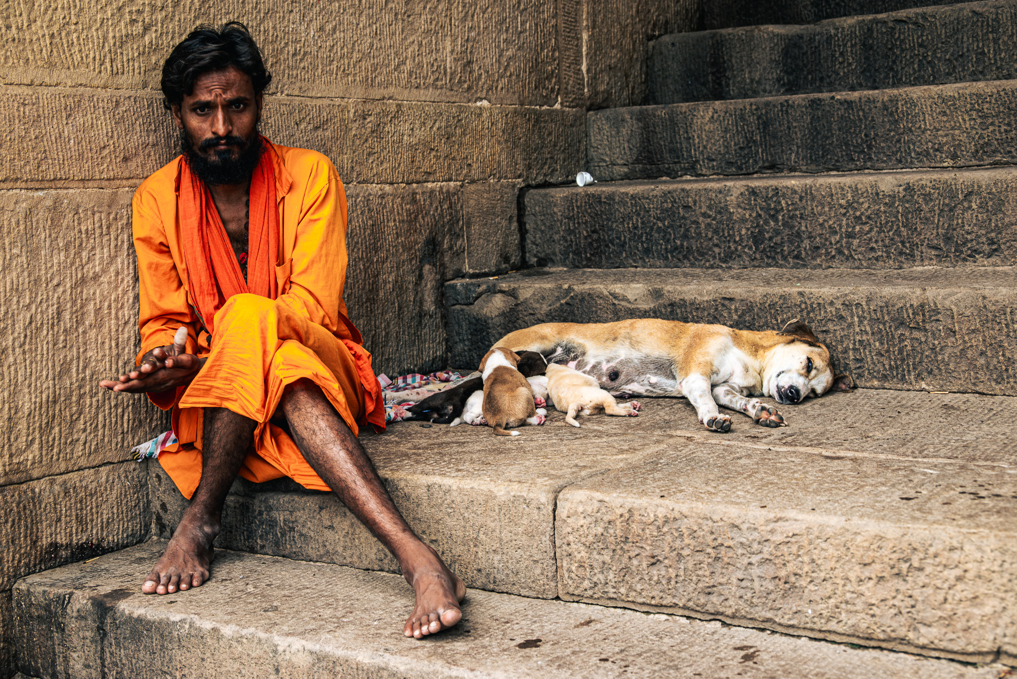 バラナシ・ガートのサドゥー